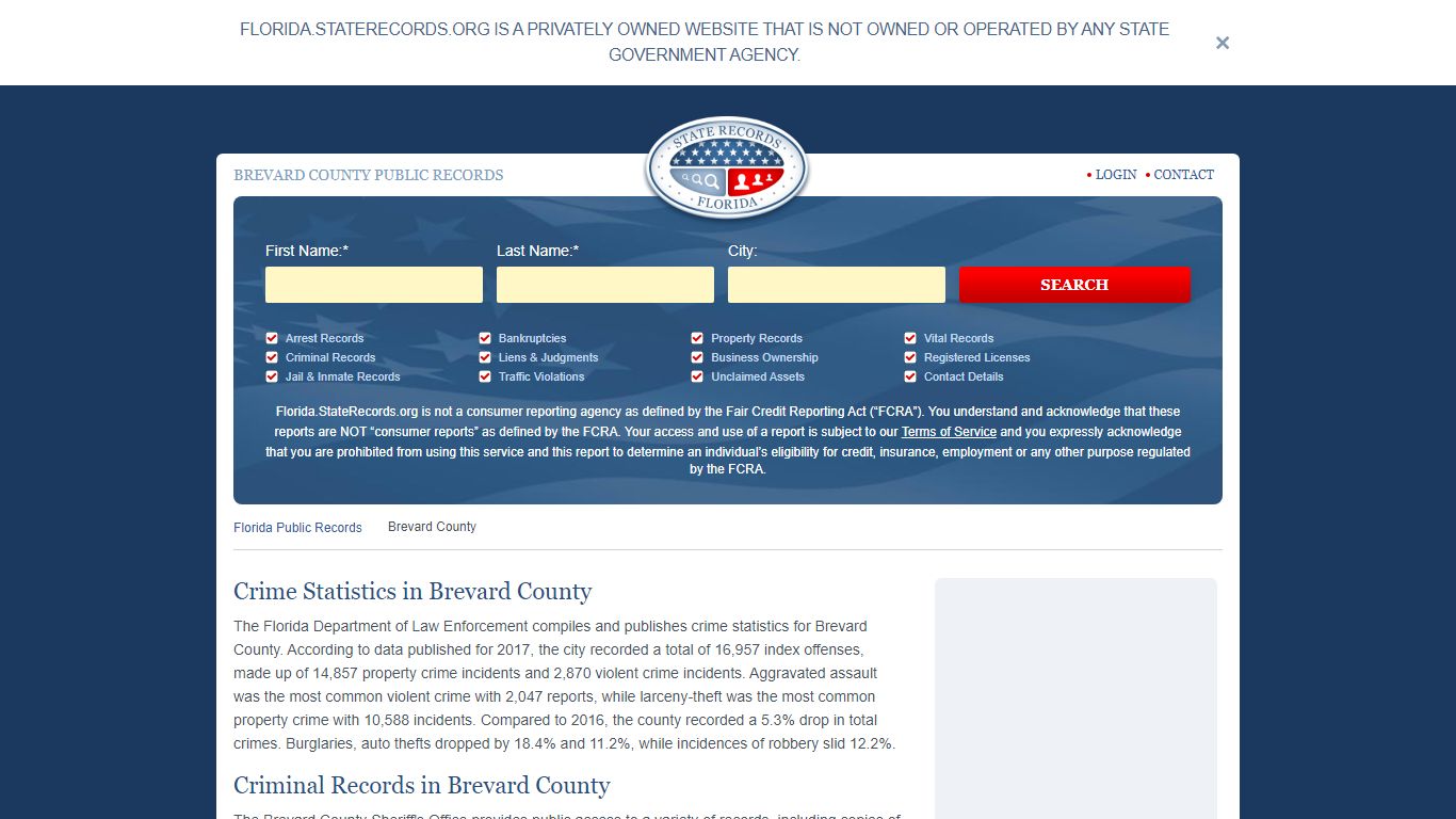 Brevard County Arrest, Court, and Public Records | StateRecords.org
